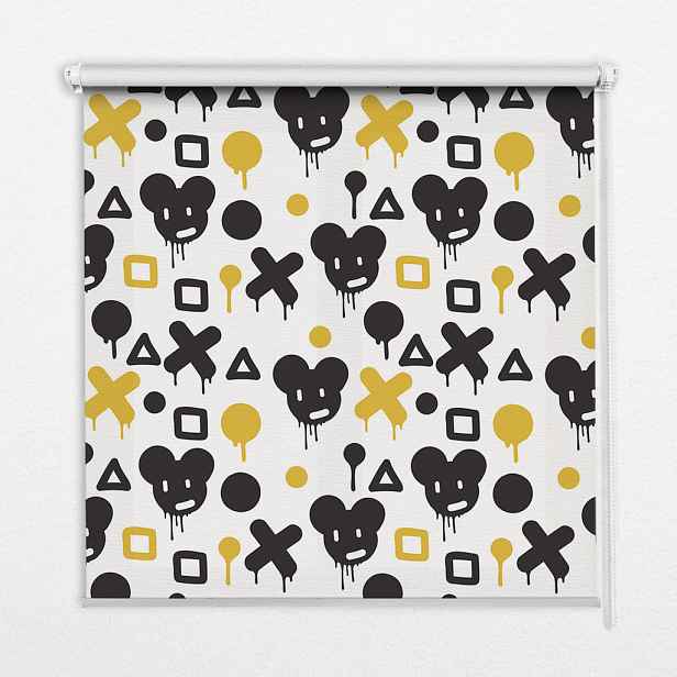 TULUP VNITŘNÍ roleta - okenní roleta - roleta - 60x140 cm - Černé a žluté vzory
