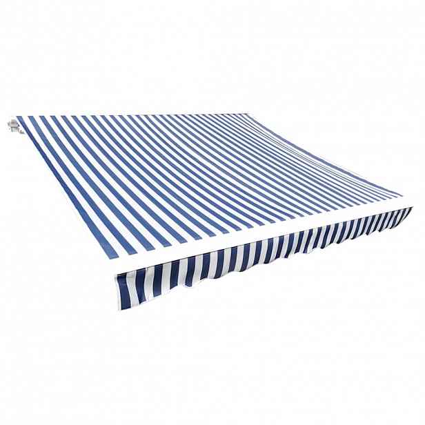vidaXL Náhradní plachta na markýzu modrá a bílá 400 x 300 cm polyesterová