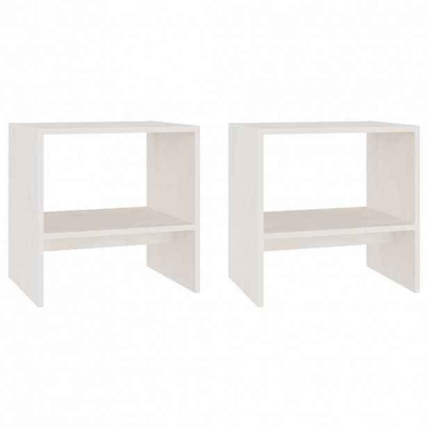 vidaXL Noční stolky 2 ks bílé 40 x 30,5 x 40 cm masivní borové dřevo