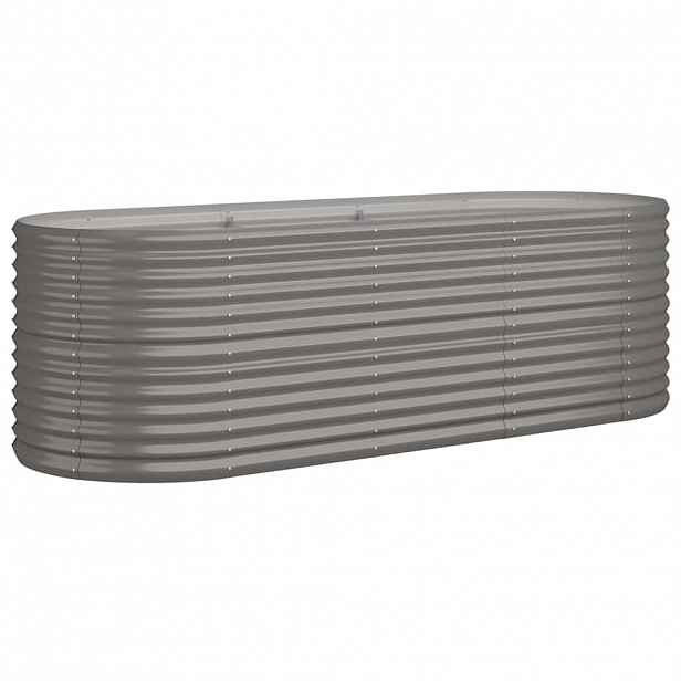 vidaXL Vyvýšený záhon pozinkovaná ocel 224x80x68 cm šedý