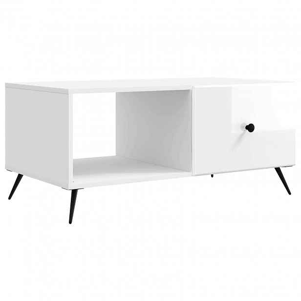 vidaXL Konferenční stolek Bílá s vysokým leskem 90 x 50 x 40 cm