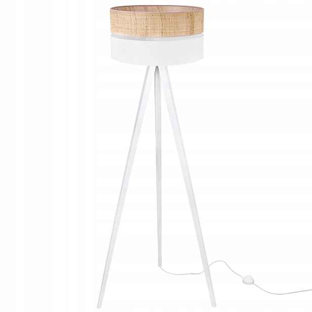 Stojací Lampa Podlahová Bílá Trojnožka Boho Rattan S Stínítkem Do Ložnice Pl