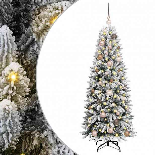 vidaXL Umělý vánoční stromeček Bílá 150 cm PVC, plast, ocel a PE