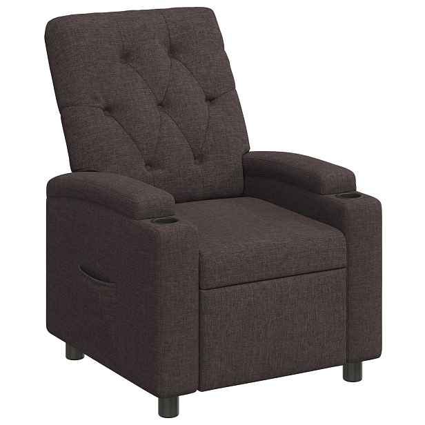 vidaXL Polohovací křeslo Tmavě hnědá 75 x 95 x 101 cm Textil