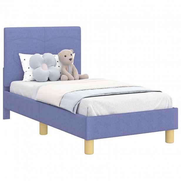vidaXL Rám postele pro batole s čelem Modrá džínovina 70 x 140 cm