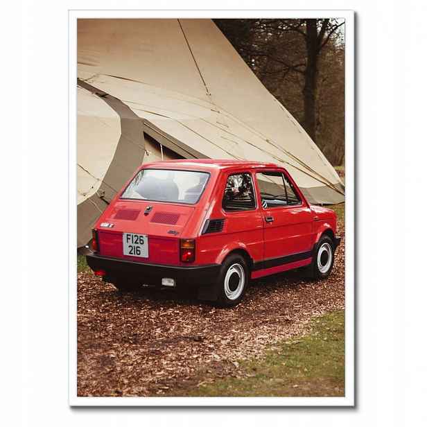 Plakáty v rámu 50x70 Červený malý Fiat 126p