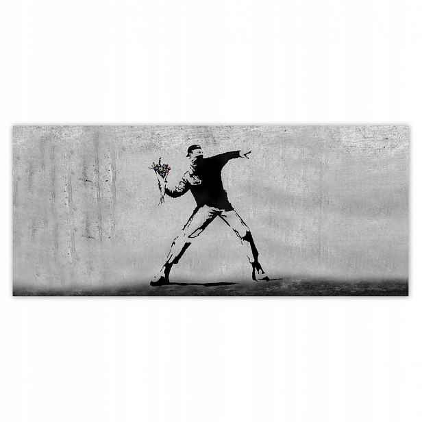 Fototapety 211x91 Banksy Vrhač květin