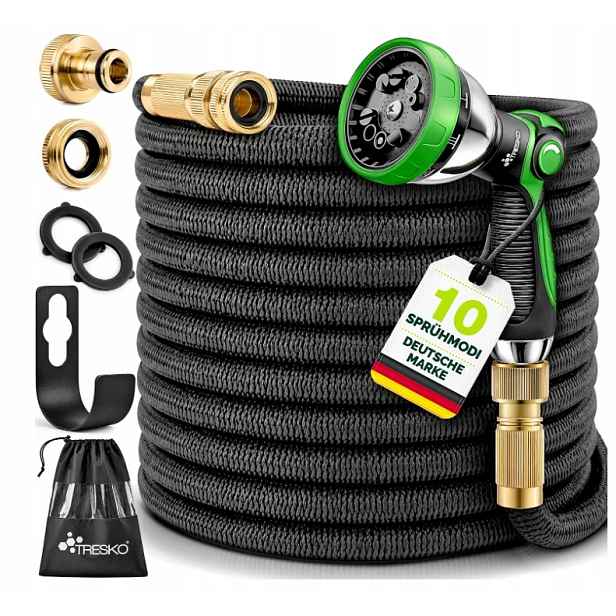 Hadice Elastická na vodu Tresko 15 m Trojitý latex Mosaz