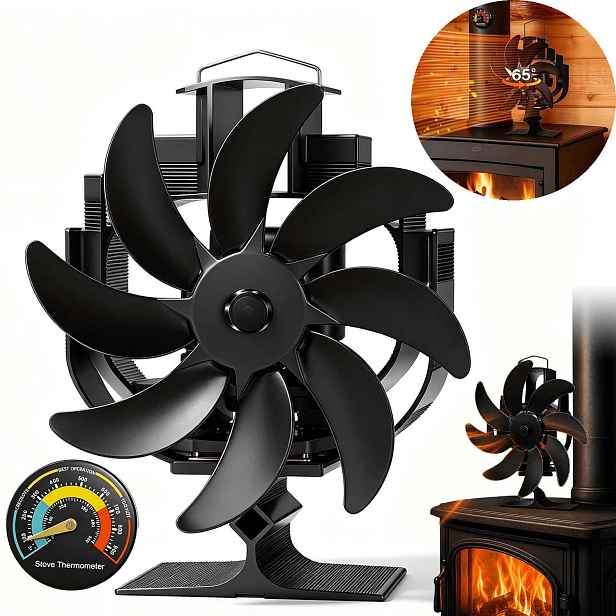 Krbový Ventilátor Teplovzdušný Ventilátor Do Krbu Bez Elektřiny 8 Lopatek