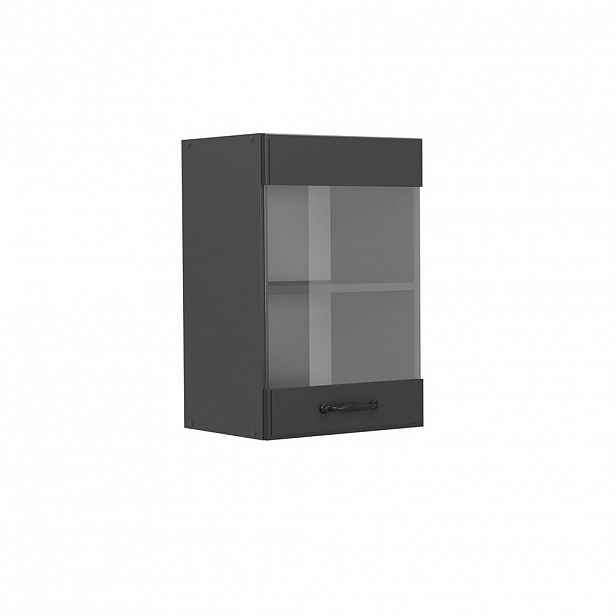 Vicco SKLENĚNÁ KUCHYŇSKÁ SKŘÍŇKA R-Line Antracitový venkovský dům 40 cm