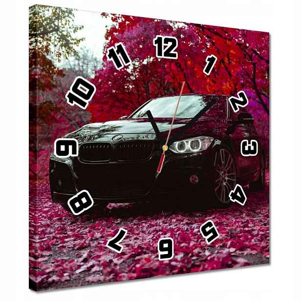 Černé hodiny 30x30 Bmw Podzim
