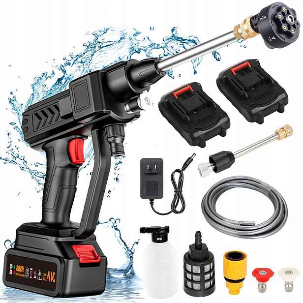 Akumulátorová Tlaková Myčka 300W 24V+ 2AKU Pro Domácí Použití
