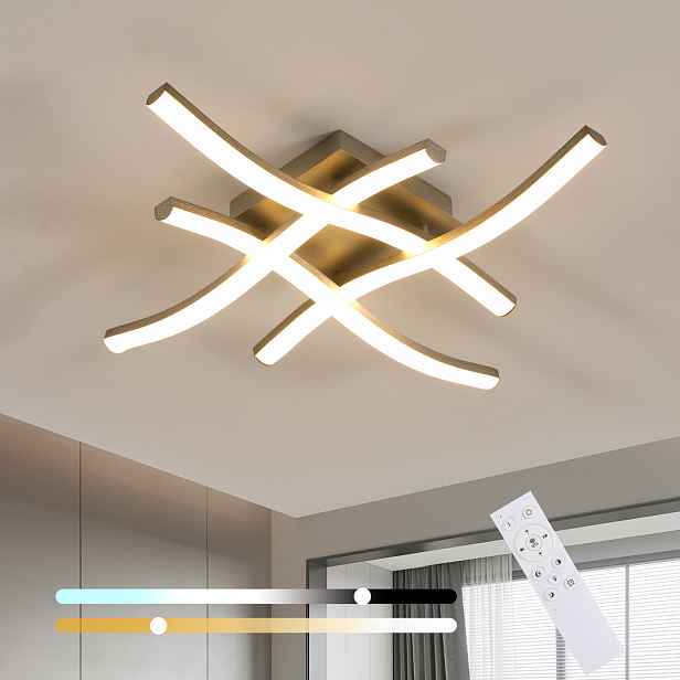 Šedé Stropní Závěsné Led Svítidlo Moderní Do Obývacího Pokoje Stmívatelné Dálkové Ovládání 28W