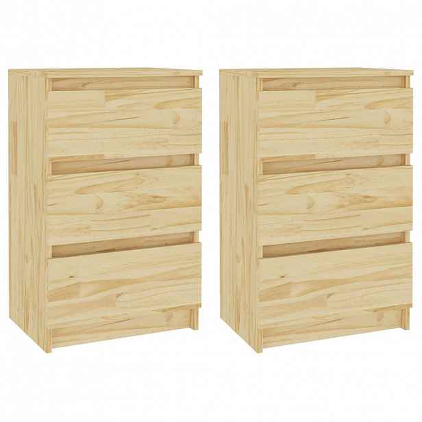 vidaXL Noční stolky 2 ks 40 x 29,5 x 64 cm masivní borové dřevo