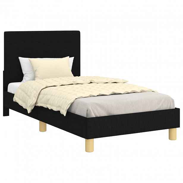 vidaXL Rám postele pro děti s čelem s čelo Černá 80 x 160 cm textil