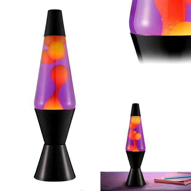 Lava Pohyblivá Lampa Fialová Kapalina Pohyblivá Kapalina Černá Základna 14 Palců