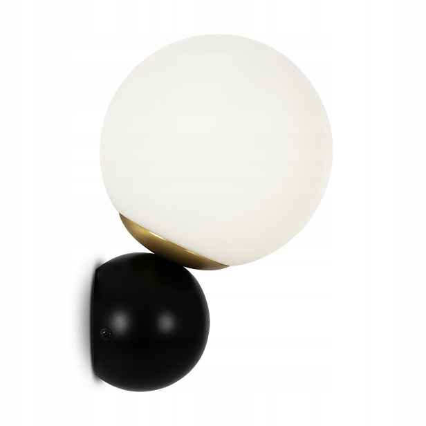 Nástěnná lampa černá skleněná bílá koule moderní Maytoni