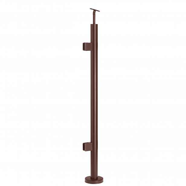 Startovací sloupek pro skleněné zábradlí 110 cm Hnědý fi 42 mm Loft