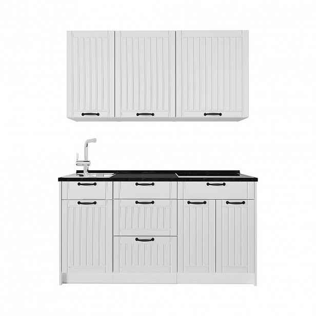Vicco JEDNOTKOVÁ KUCHYNĚ Fame-Line, Bílý venkovský dům/Bílá, 150 cm, PD Antracit