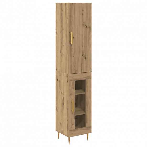 vidaXL Vysoký bufet 2 ks Artisanový dub 34,5 x 34 x 180 cm