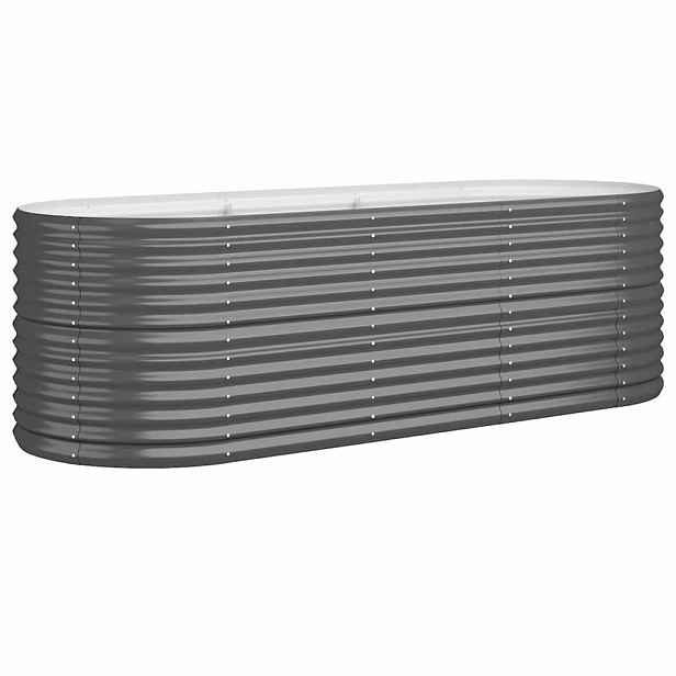 vidaXL Vyvýšený záhon pozinkovaná ocel 224x80x68 cm antracitový