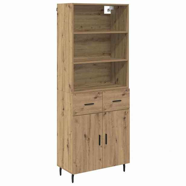 vidaXL Vysoký bufet 2 ks Artisanový dub 69,5 x 32,5 x 180 cm