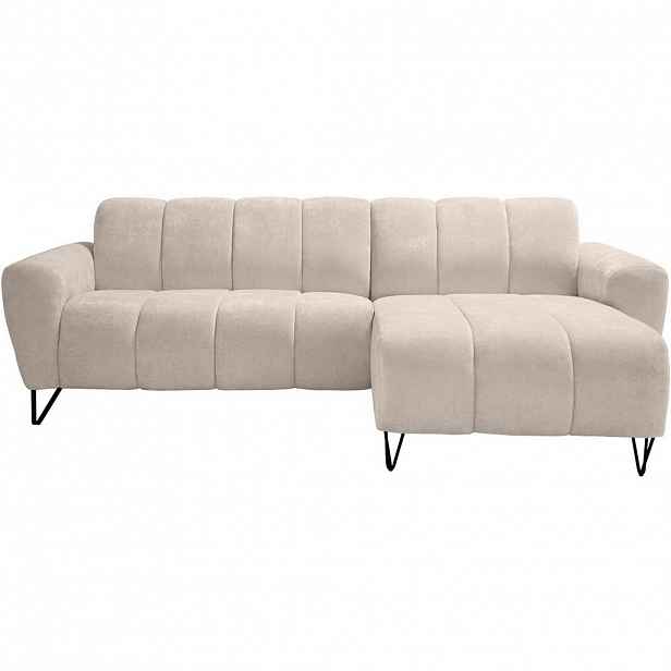 Beautysofa ROHOVÁ pohovka Volare Mini bez funkce spaní, béžová, pravá, látka Vega