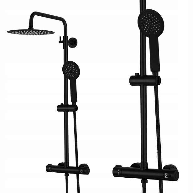 Černý Sprchový Set Sprchový sloup Inea