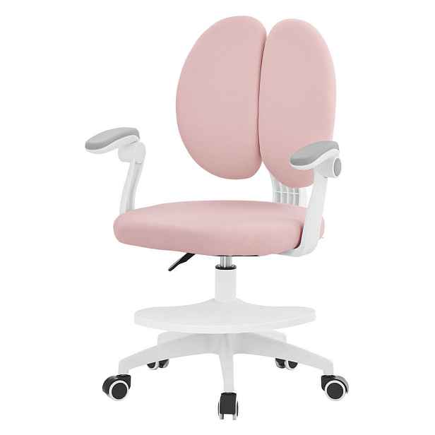 ML-DESIGN DĚTSKÁ ŽIDLE K PSACÍMU STOLU, růžová, 95–107 cm, z polyesteru
