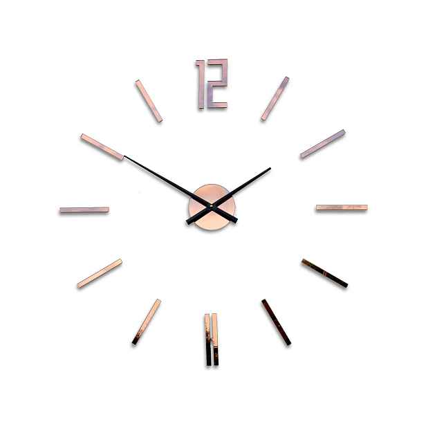 ModernClock Nástěnné samolepící hodiny Carlo 75 cm hnědé