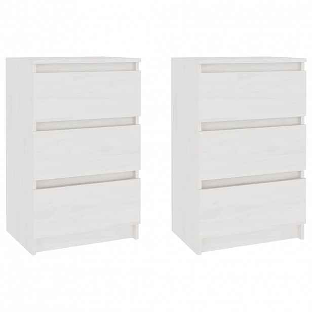 vidaXL Noční stolky 2 ks bílé 40 x 29,5 x 64 cm masivní borové dřevo