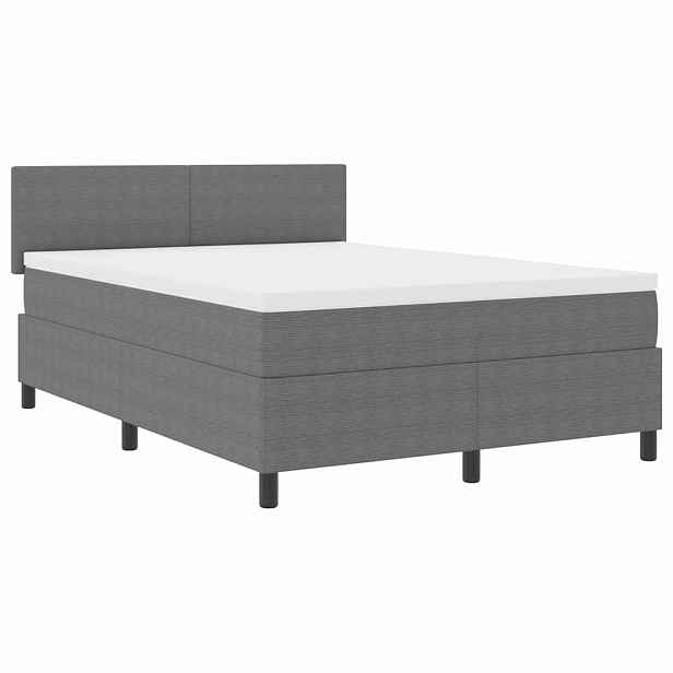 vidaXL Postel s boxspringem s čelo Světle šedá a bílá 140 x 200 cm
