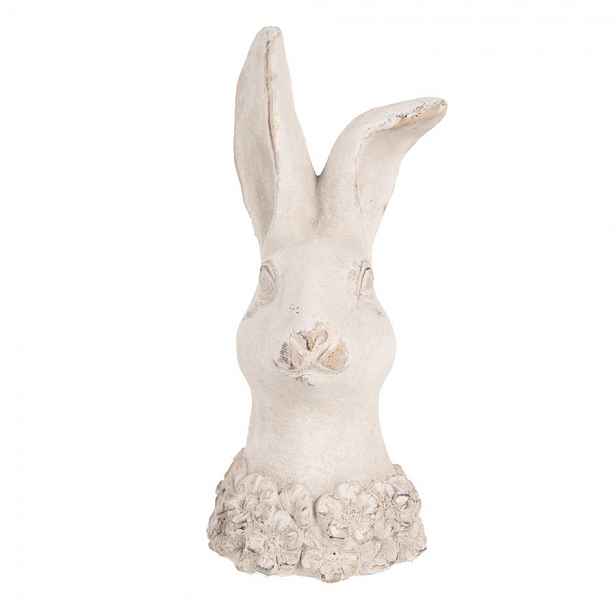 Béžová antik cementová busta králík  - 12*10*24 cm Clayre & Eef