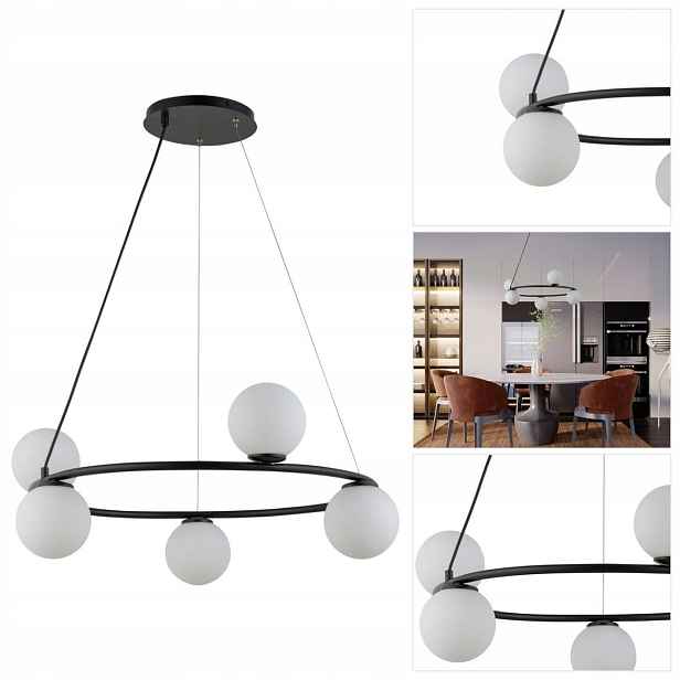 Bílá závěsná lampa Gama Koło je moderní nad jídelní stůl Sigma Lighting