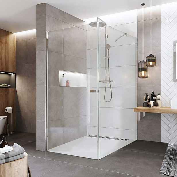Dveře sprchové + boční stěna Mereo Novea CK11903Z 700×800 mm chrom/čiré sklo