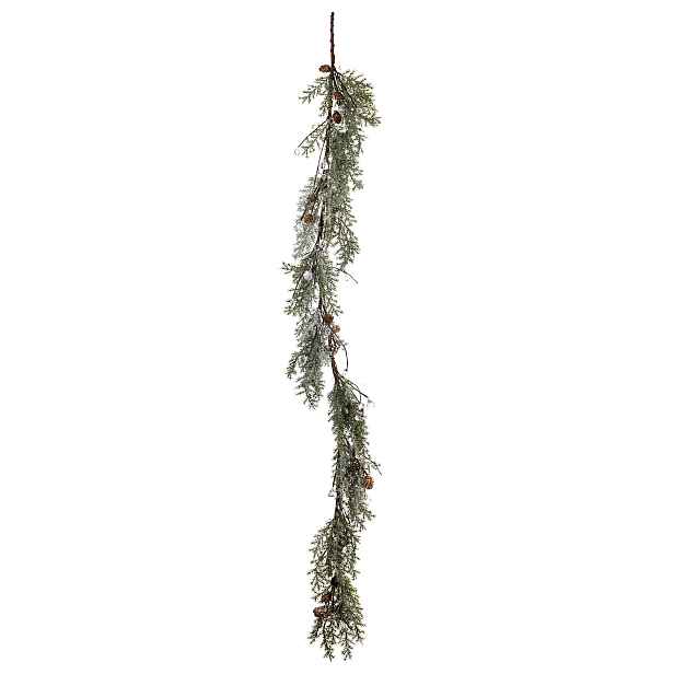 Umělá vánoční girlanda zelená, jehličnatá s šiškami 150 cm AP186304