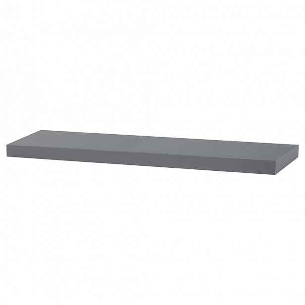 Nástěnná polička P-005 GREY, 80cm, barva šedivá - vysoký lesk