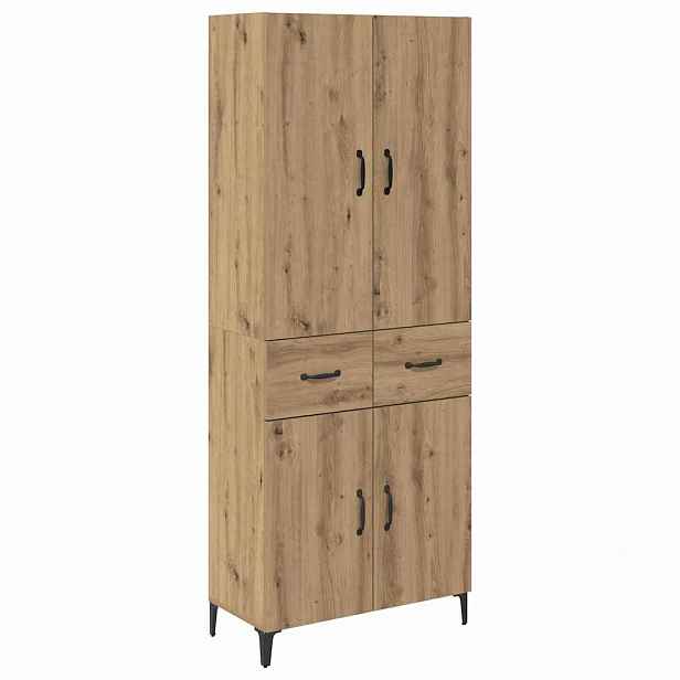 vidaXL Vysoký bufet Artisanový dub 69,5 x 34 x 180 cm Kompozitní dřevo