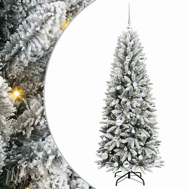 vidaXL Umělý vánoční stromeček Bílá 150 cm PVC, plast, ocel a PE