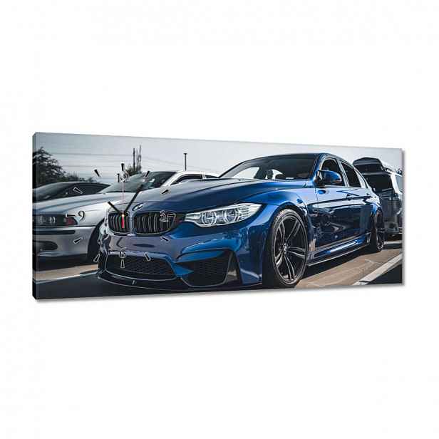 Hodiny 100x40 Modré Bmw M3 Auto