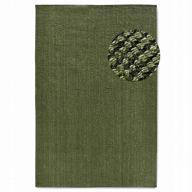 Koberec jutový do obývacího pokoje 200x290 cm, přírodní zelený koberec z juty