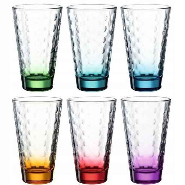 Sklenice na nápoje Leonardo, vícebarevné, 300 ml, 6 ks