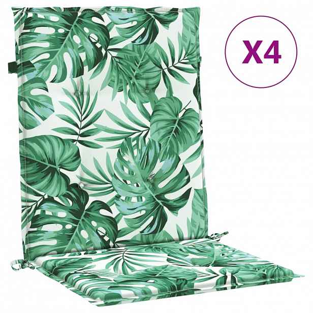 vidaXL Opěradlové polštáře 4 ks Vzor listů 100 x 50 x 3 cm Vzor listů