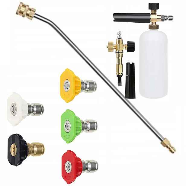 Sada 5 Trysek Rychlospojka Lanka Pro Myčku 1/4“ Zahnutá 30° Pěnovačka XL