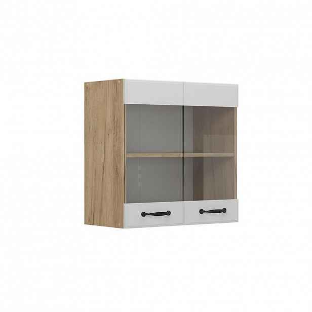 Vicco SKLENĚNÁ KUCHYŇSKÁ SKŘÍŇKA R-Line Bílý venkovský dům 60 cm
