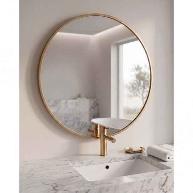 Amirro CHARLOTTE RONDE zrcadlo 80x80 cm zlatá 412-696