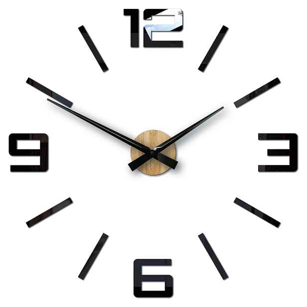ModernClock Nástěnné samolepící hodiny City 60 cm dub přídní/černé