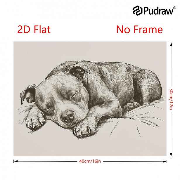 TEMU 2D plochý, 2D plochý, 2D plochý retro Staffordshire Bull Terrier plátno - 29.97X39.88 cm venkovský styl bezrámová nástěnná dekorace, dárek pro