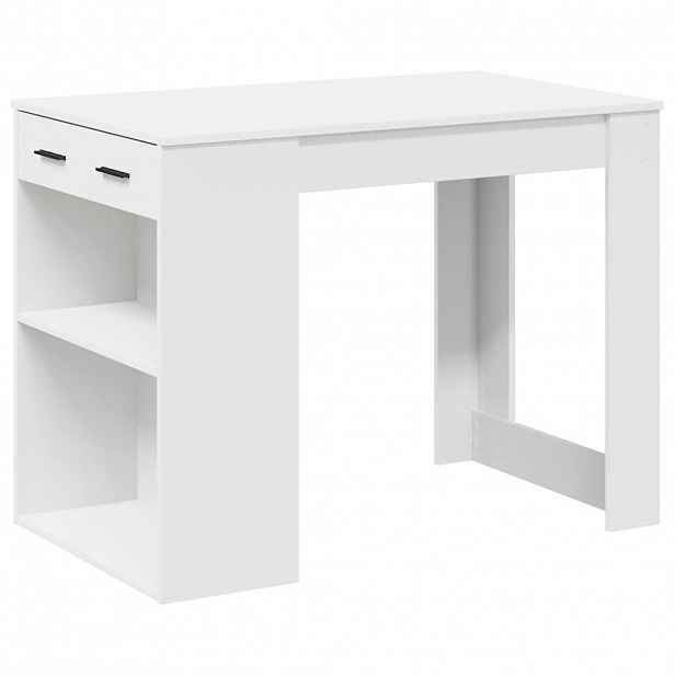 vidaXL Psací stůl se zásuvkou a policí bílý 102x62x77,5 cm kompozit