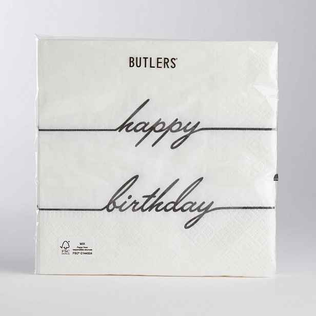 Butlers APRES Papírové ubrousky "Happy Birthday" 20 ks
